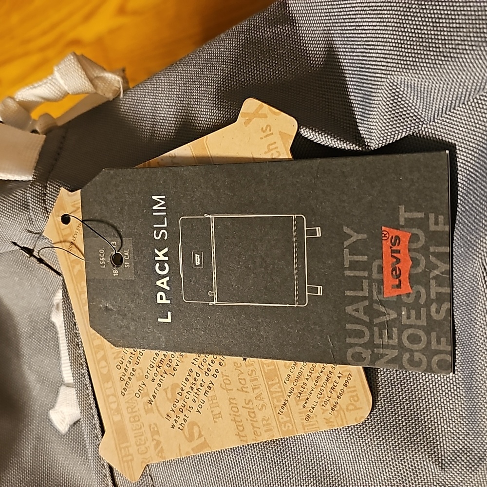 Gray Levi's L Pack Slim Backpack - Picture 2 of 5